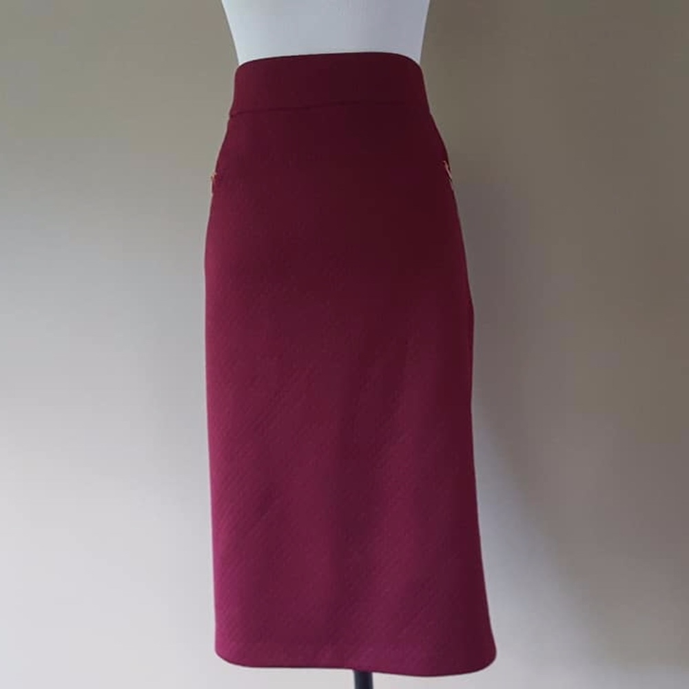 Cranberry Skirt Two Zipper Pockets Plus Size 3X